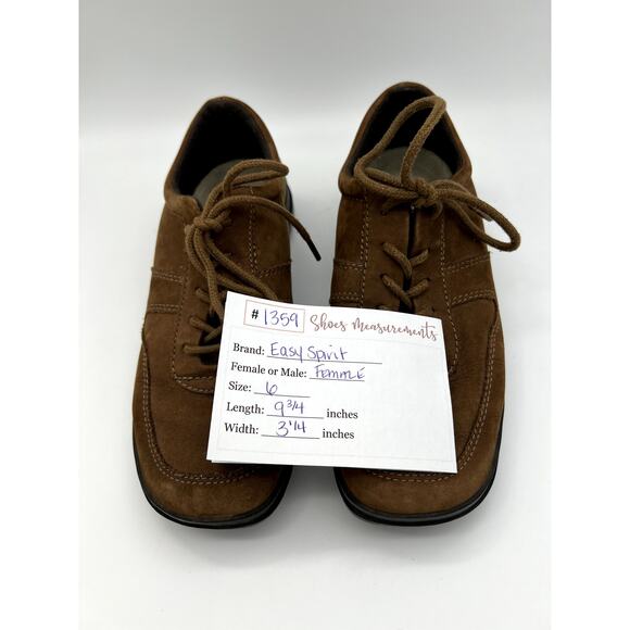 Womens Easy Spirit JP Whit Brown Suede Lace Up Casual Comfort Shoes Size 6 - Picture 9 of 9